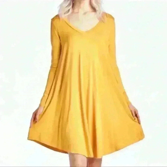 Reborn J Yellow Long Sleeve Dress Size Small - Picture 1 of 1